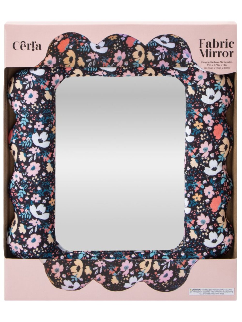 NWT Fabric Framed Mirror 11x13" Decorative Home Wall Decor